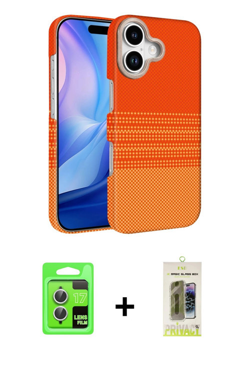 ieg™ iPhone 17 Kılıf Doruk Serisi - Siyah Joko Magic 5D Hayalet Cam + Gümüş Raze Metal Kamera Lens