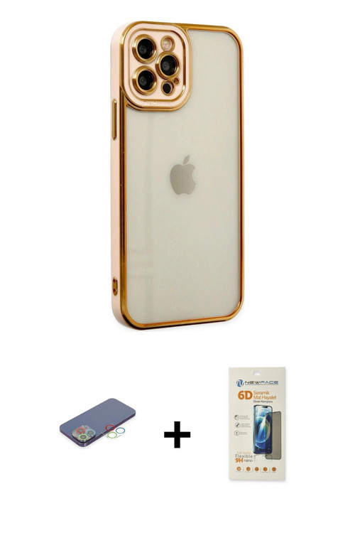 ieg™ iPhone 12 Pro Kılıf Çekirdek Klasik Serisi - Siyah 6D Mat Seramik Hayalet Nano Ekran Koruyucu +