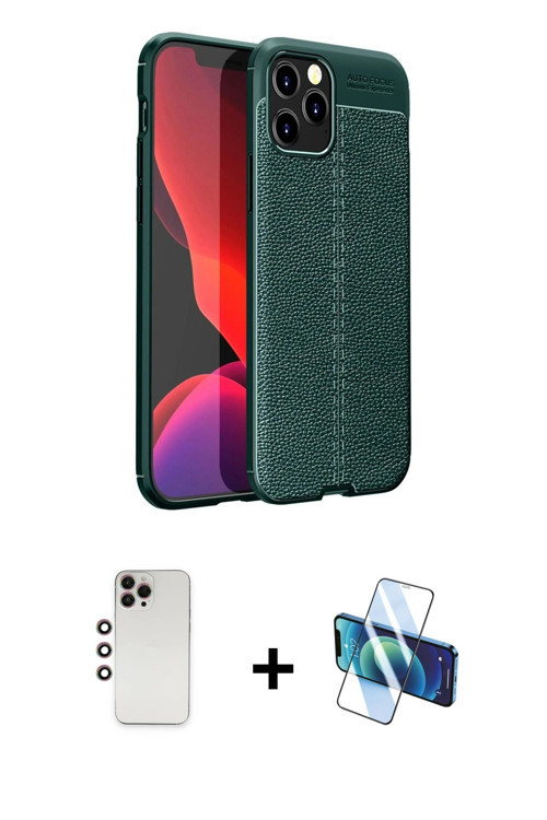 ieg™ iPhone 12 Pro Max Kılıf Doruk Klasik Özel Seri - Siyah 3D Antistatik Seramik Nano Ekran Koruyuc