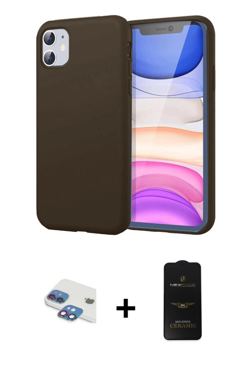 ieg™ iPhone 11 Kılıf Kozmos Yansıma Özel Seri - Siyah 6D Antistatik Mat Seramik Hayalet Nano Ekran K