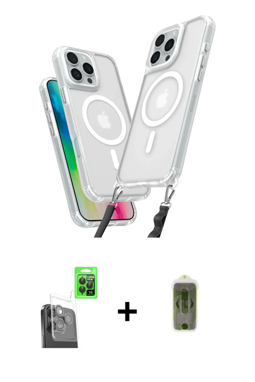 ieg™ iPhone 16 Pro Max Kılıf Atlas Doku Koleksiyonu - Siyah Joko Magic 5D Hayalet Cam + Siyah Raze M