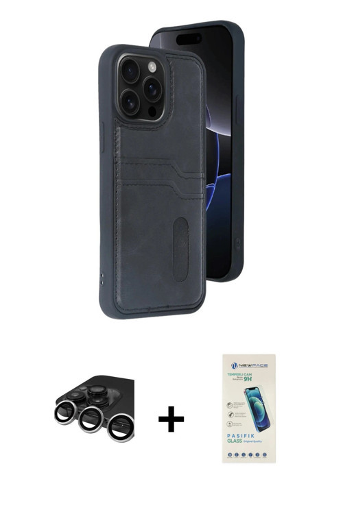 ieg™ iPhone 15 Pro Max Kılıf Yörünge Işık Serisi - Şeffaf Pasifik Cam Ekran Koruyucu + Gümüş Raze Me