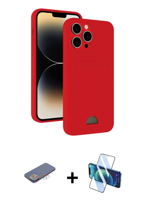 ieg™ iPhone 13 Pro Kılıf Vadi Çizgi Prime - Siyah 3D Antistatik Seramik Nano Ekran Koruyucu + Pembe