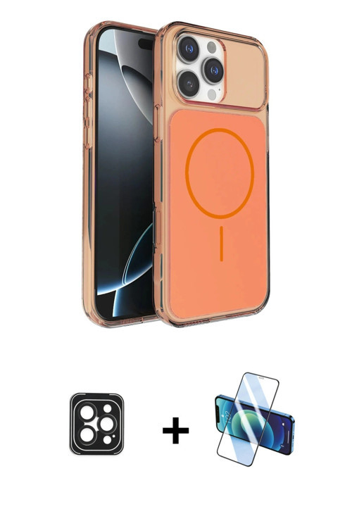 ieg™ iPhone 16 Pro Max Kılıf Kutup Doku Serisi - Siyah 3D Antistatik Seramik Nano Ekran Koruyucu + S