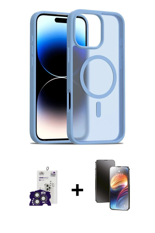 ieg™ iPhone 16 Pro Max Kılıf Siluet Minimal Prime - Siyah 3D Antistatik Mat Seramik Nano Ekran Koruy