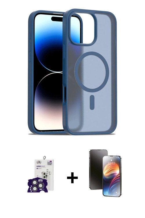 ieg™ iPhone 16 Pro Max Kılıf Siluet Minimal Prime - Siyah 3D Antistatik Mat Seramik Nano Ekran Koruy