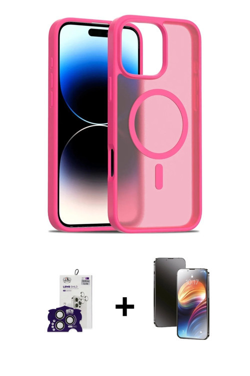 ieg™ iPhone 16 Pro Max Kılıf Siluet Minimal Prime - Siyah 3D Antistatik Mat Seramik Nano Ekran Koruy