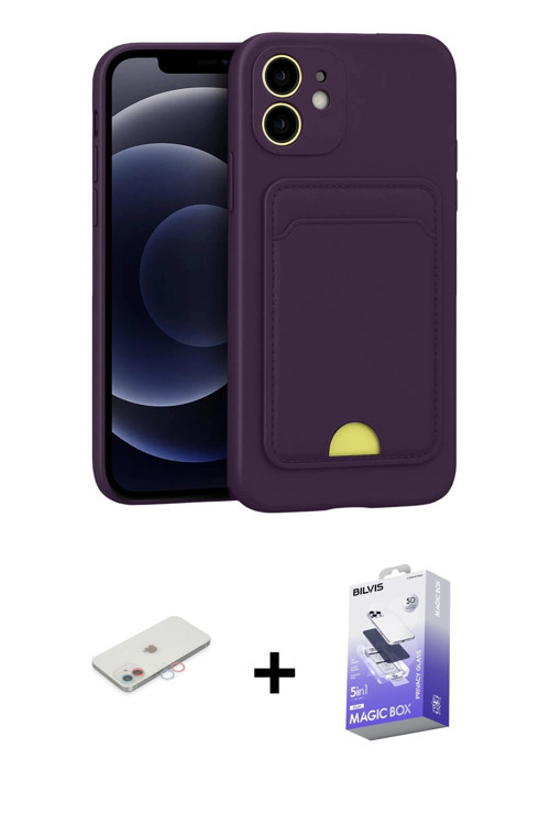 ieg™ iPhone 11 Kılıf Vadi Çizgi Prime - Siyah Bilvis 5in1 5D Magic Hayalet Cam Ekran Koruyucu + Pemb