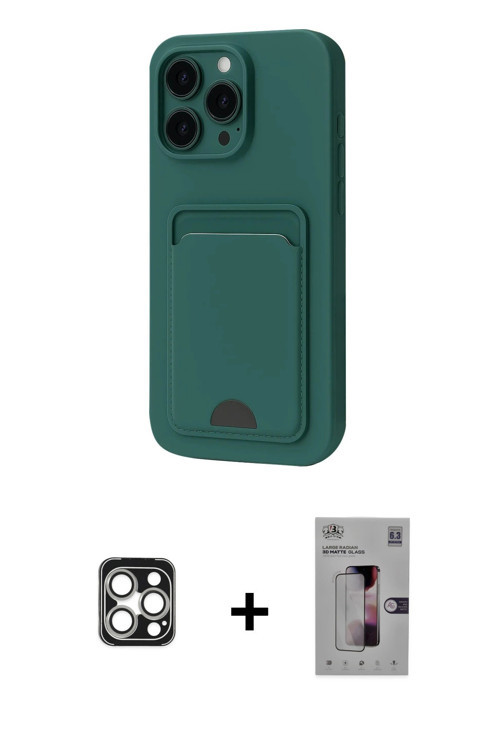 ieg™ iPhone 16 Pro Max Kılıf Vadi Çizgi Prime - Siyah Bilvis 3D Mat Cam Ekran Koruyucu + Gümüş PVD M