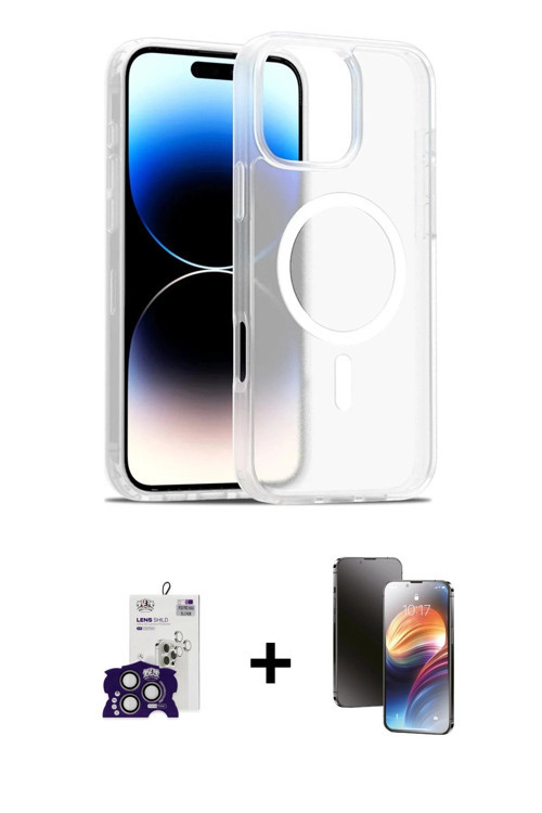 ieg™ iPhone 16 Pro Max Kılıf Siluet Minimal Prime - Siyah 3D Antistatik Mat Seramik Nano Ekran Koruy