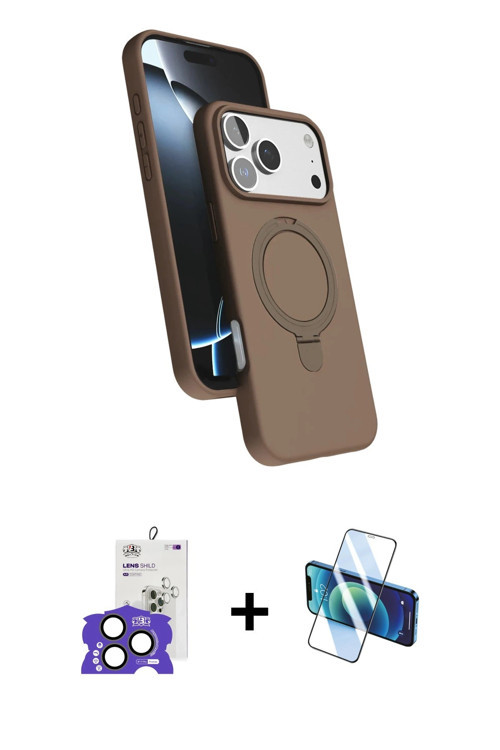 ieg™ iPhone 17 Pro Max Kılıf İz Işık Koleksiyonu - Siyah 3D Antistatik Seramik Nano Ekran Koruyucu +