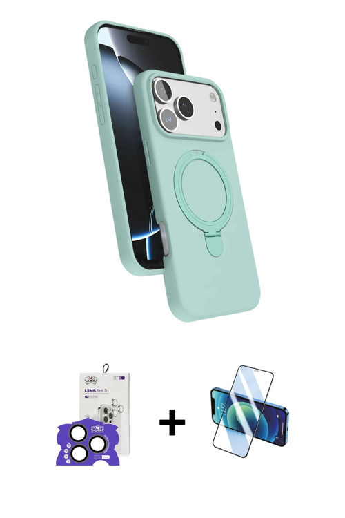 ieg™ iPhone 17 Pro Max Kılıf İz Işık Koleksiyonu - Siyah 3D Antistatik Seramik Nano Ekran Koruyucu +