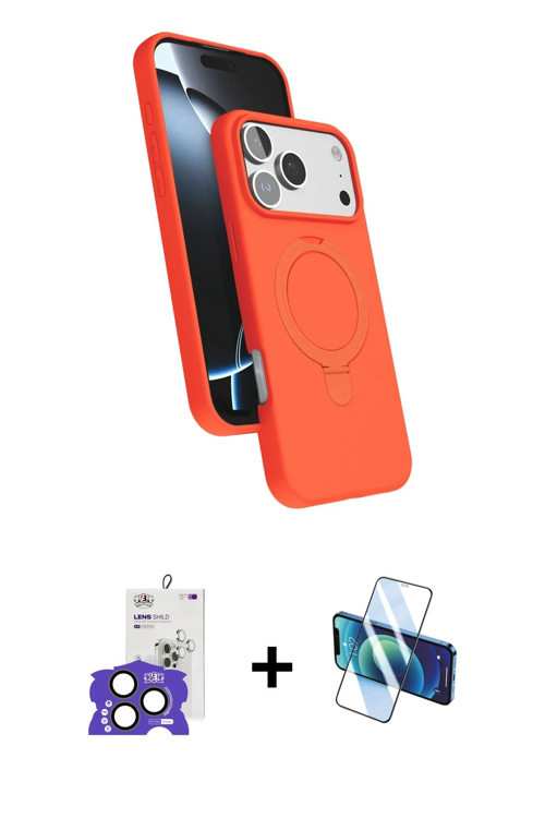 ieg™ iPhone 17 Pro Max Kılıf İz Işık Koleksiyonu - Siyah 3D Antistatik Seramik Nano Ekran Koruyucu +