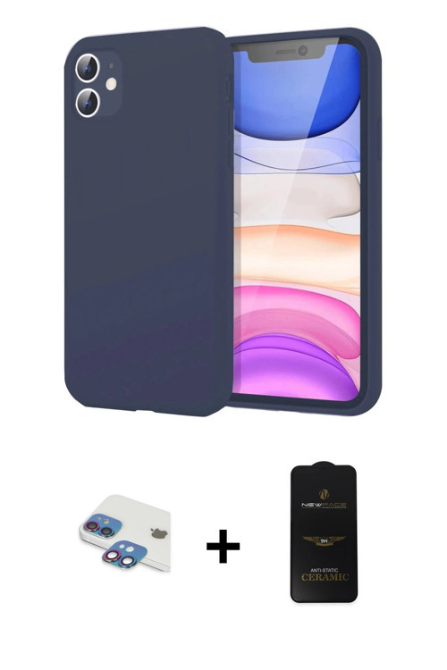 ieg™ iPhone 11 Kılıf Kozmos Yansıma Özel Seri - Siyah 6D Antistatik Mat Seramik Hayalet Nano Ekran K