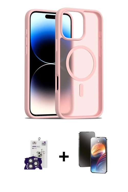 ieg™ iPhone 16 Pro Max Kılıf Siluet Minimal Prime - Siyah 3D Antistatik Mat Seramik Nano Ekran Koruy