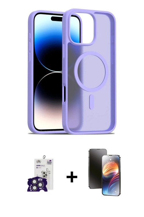 ieg™ iPhone 16 Pro Max Kılıf Siluet Minimal Prime - Siyah 3D Antistatik Mat Seramik Nano Ekran Koruy