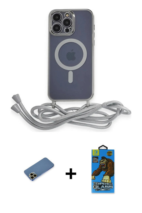 ieg™ iPhone 12 Pro Max Kılıf Eksen Özel Seri - Siyah 18D Cam Ekran Koruyucu + Gold Shine Kamera Lens
