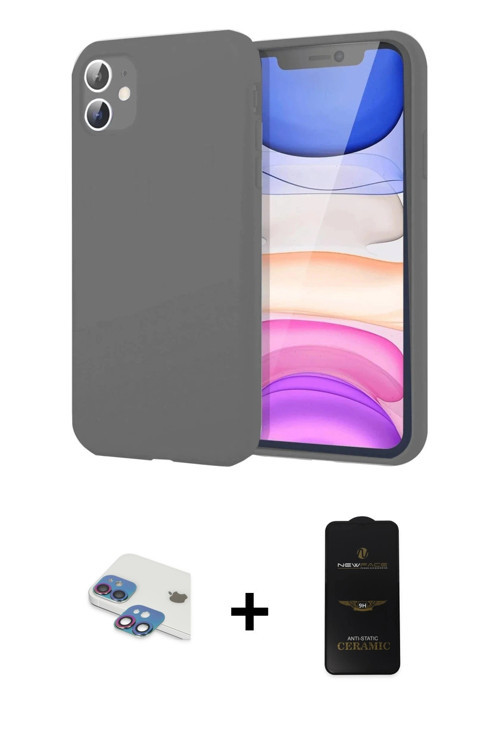ieg™ iPhone 11 Kılıf Kozmos Yansıma Özel Seri - Siyah 6D Antistatik Mat Seramik Hayalet Nano Ekran K