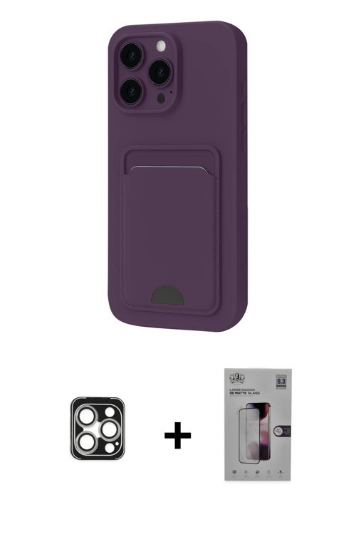ieg™ iPhone 16 Pro Max Kılıf Vadi Çizgi Prime - Siyah Bilvis 3D Mat Cam Ekran Koruyucu + Gümüş PVD M