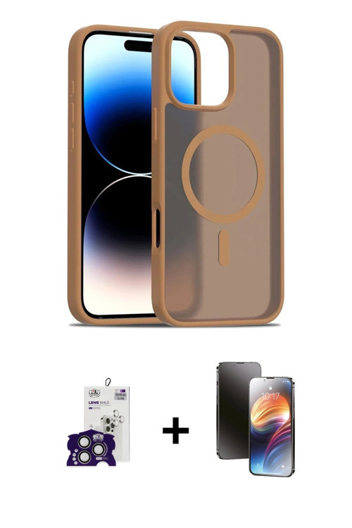 ieg™ iPhone 16 Pro Max Kılıf Siluet Minimal Prime - Siyah 3D Antistatik Mat Seramik Nano Ekran Koruy