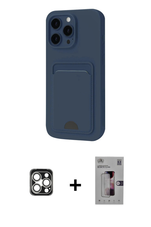 ieg™ iPhone 16 Pro Max Kılıf Vadi Çizgi Prime - Siyah Bilvis 3D Mat Cam Ekran Koruyucu + Gümüş PVD M