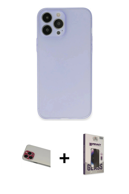 ieg™ iPhone 13 Pro Max Kılıf Atlas Minimal Prime - Siyah Bilvis Hayalet Cam Ekran Koruyucu + Kırmızı