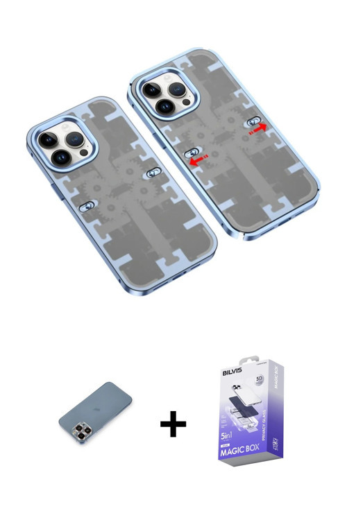 ieg™ iPhone 13 Pro Max Kılıf Ufuk Doku Prime - Siyah Bilvis 5in1 5D Magic Hayalet Cam Ekran Koruyucu