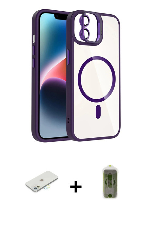 ieg™ iPhone 11 Kılıf Yadigar Asil Koleksiyonu - Siyah Joko Magic 5D Hayalet Cam + Sarı Renkli Kamera
