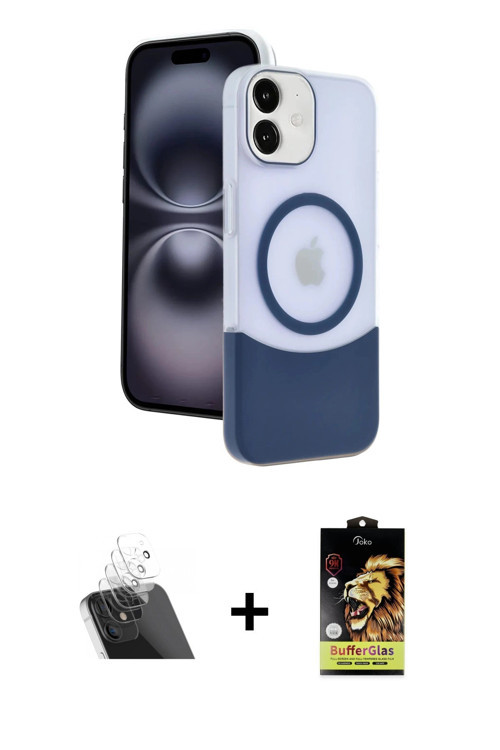 ieg™ iPhone 11 Kılıf Kozmos Form Özel Seri - Siyah Buffer Cam Ekran Koruyucu + Şeffaf Kamera Lens Ko