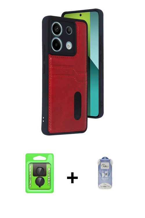 ieg™ Redmi Note 13 Pro 4G Kılıf Yörünge Işık Serisi - Siyah Joko Magic 5D Cam + Siyah Raze Metal Kam
