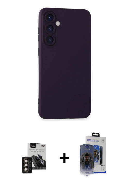 ieg™ Galaxy S24 Kılıf Ahenk Serisi - Siyah Vanessa Magic Cam + Gold PVD Metal Kamera Lens