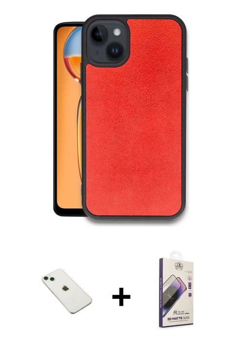 ieg™ iPhone 14 Kılıf Kıvılcım Işık Serisi - Siyah Bilvis 3D Mat Cam Ekran Koruyucu + Yeşil Diamond K