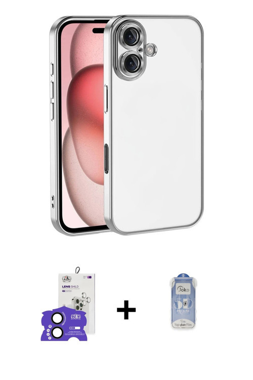 ieg™ iPhone 17 Kılıf Vadi Minimal - Siyah Joko Magic 5D Cam + Siyah Bilvis Titan Kamera Lens