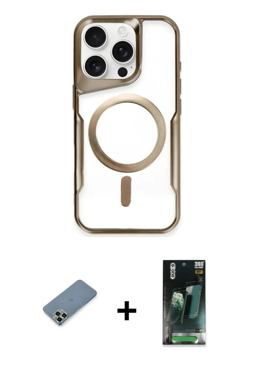 ieg™ iPhone 11 Pro Max Kılıf Yadigar Klasik Özel Seri - Şeffaf 360 Full Body Arka Koruyucu + Açık Ye
