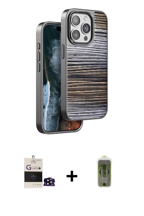 ieg™ iPhone 14 Pro Max Kılıf Atlas Minimal Özel Seri - Siyah Joko Magic 5D Hayalet Cam + Siyah Bilvi