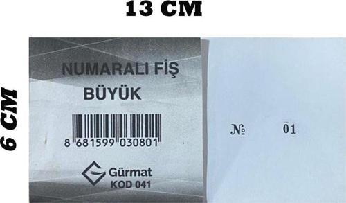 Numaralı Fiş Büyük Kod : 041 10'LU