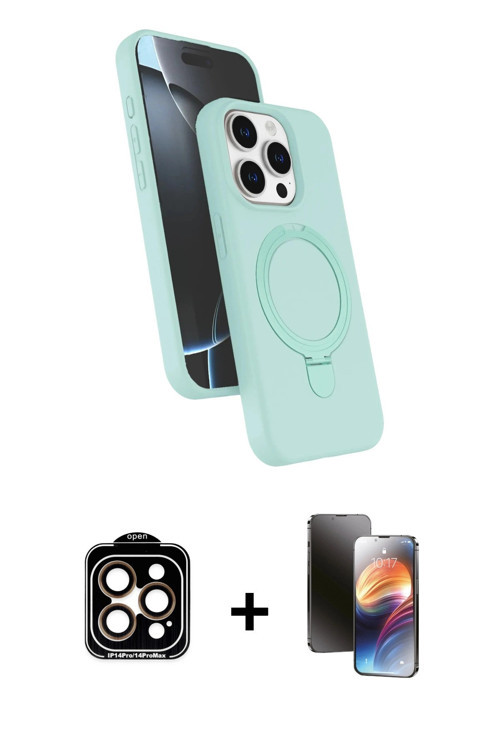 ieg™ iPhone 15 Pro Max Kılıf İz Işık Koleksiyonu - Siyah 3D Antistatik Mat Seramik Nano Ekran Koruyu