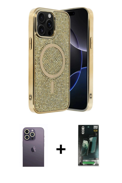 ieg™ iPhone 12 Pro Kılıf Eksen Çizgi - Şeffaf 360 Full Body Arka Koruyucu + Beyaz Neon Fosforlu Kame