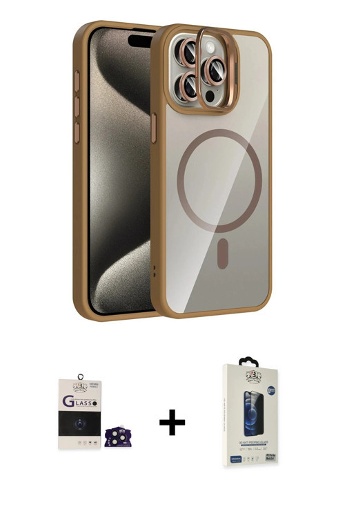 ieg™ iPhone 14 Pro Max Kılıf Yadigar Asil Koleksiyonu - Siyah Bilvis Hayalet Cam Ekran Koruyucu + De