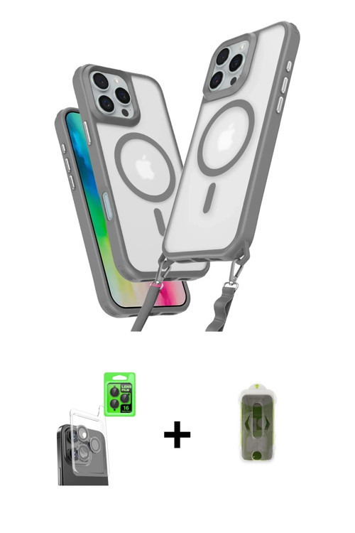 ieg™ iPhone 16 Pro Max Kılıf Atlas Doku Koleksiyonu - Siyah Joko Magic 5D Hayalet Cam + Siyah Raze M