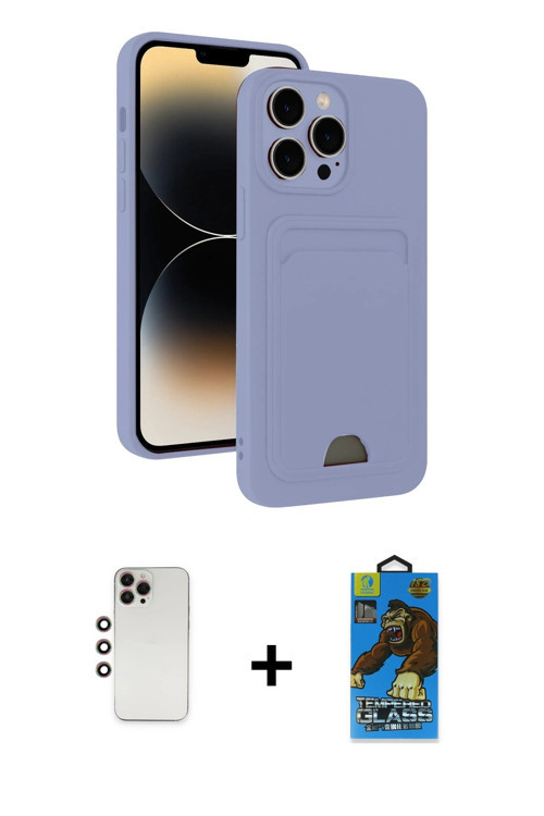 ieg™ iPhone 13 Pro Max Kılıf Vadi Çizgi Prime - Siyah 18D Cam Ekran Koruyucu + Gökkuşağı Shine Kamer