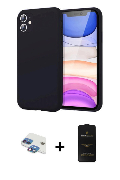 ieg™ iPhone 11 Kılıf Kozmos Yansıma Özel Seri - Siyah 6D Antistatik Mat Seramik Hayalet Nano Ekran K