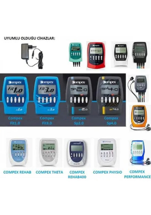Compex Fit1 Fit3 Sp2 Sp4 Vitality Mi-Sport Için Tam Uyumlu Muadil Şarj Aleti