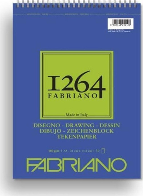 FABRIANO 1264 DRAWING A5 - 180 GR - F-1264 RESİM DEFTERİ - ÜST SPİRALLİ