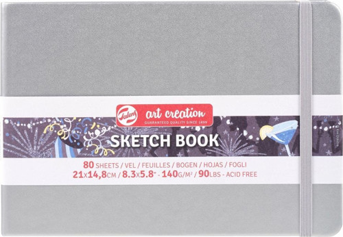 TAC SKETCHBOOK SHINY SILVER 21X15 140GR