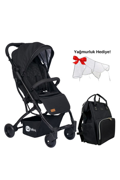 3'lü Set / 4baby drone Kabin Boy Bebek Arabası / Bebek Bakım Çantası / Yağmurluk/Ayak Örtüsü Hediye