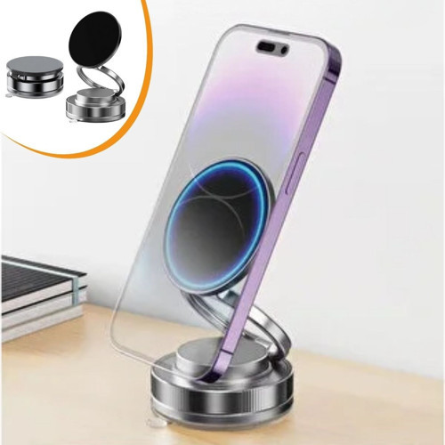 Vakumlu Manyetik Telefon Tutucu – Güçlü Vakum 360 Derece Döner Araç İçi Telefon Standı, Ultra Sabit Manyetik Destekli Mobil Cihaz Aparatı (4604)