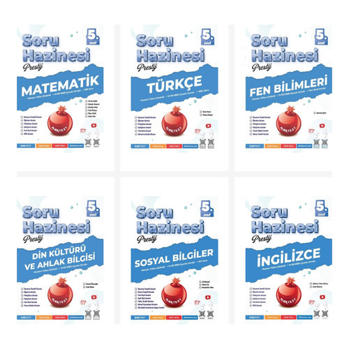 Nartest Yayınları 5. Sınıf Prestij Tüm Dersler Soru Hazinesi Seti 6 Kitap