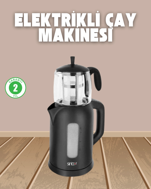 0,9 L Cam Demlik ve 1,7 L Su Haznesi ile Çay Keyfi