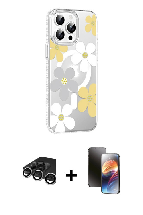 ieg™ iPhone 15 Pro Kılıf Yörünge Işık Prime - Siyah 3D Antistatik Mat Seramik Nano Ekran Koruyucu +